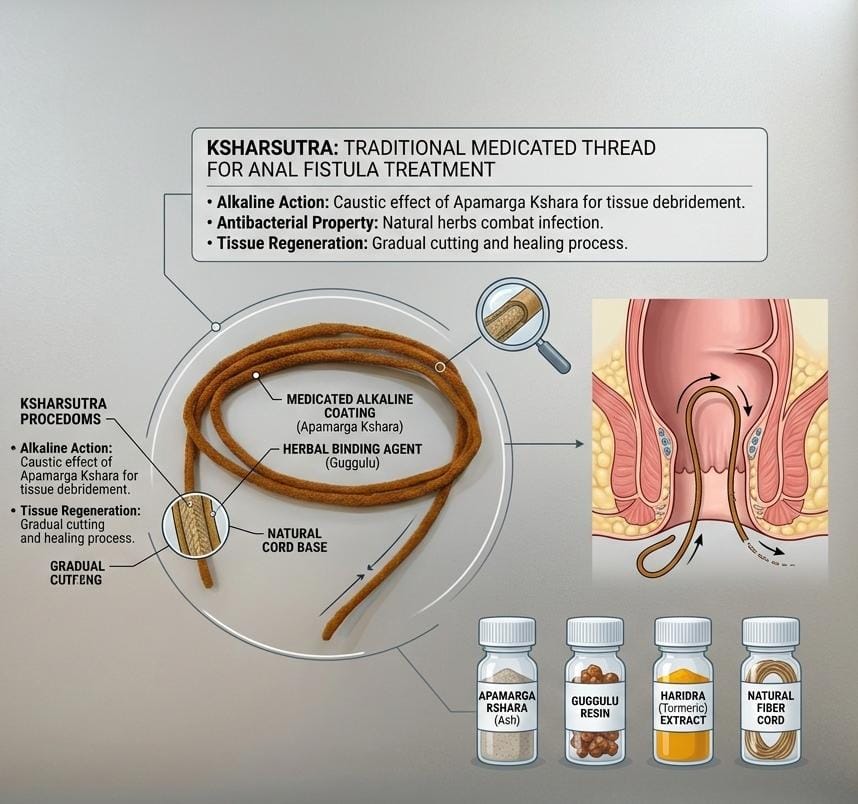 Ksharasutra treatment in Kolkata for piles and fistula using Ayurvedic technique